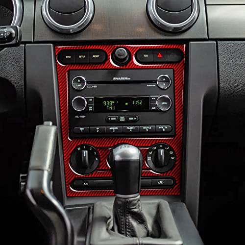 Car Carbon Fiber Decal Center Console CD Panel Sticker for Ford Mustang GT Shelby 2005 2006 2007 2008 2009 S197 Accessories - color: Center Console CD Panel