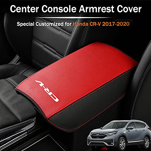 LEXLEY Armrest Box Cover Center Console Pad Waterproof Anti-Scratch Leather Protector Covers For CRV CR-V 2017 2018 2019 2020 2021 2022-Black+Red - color: Black+Red