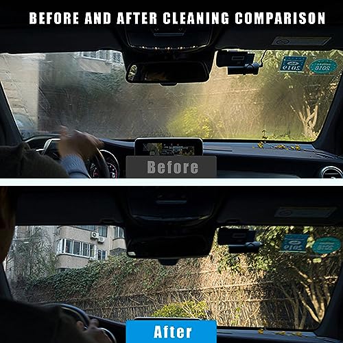Ziciner Car Windshield Cleaner, Microfiber Auto Cleaning Wiper with Aluminum Extendable Handle and 2 Washable Reusable Cloth Pad Head, Universal Vehicle Interior Exterior Cleaner Kit (Orange-Triangle) - size: Orange-triangle
