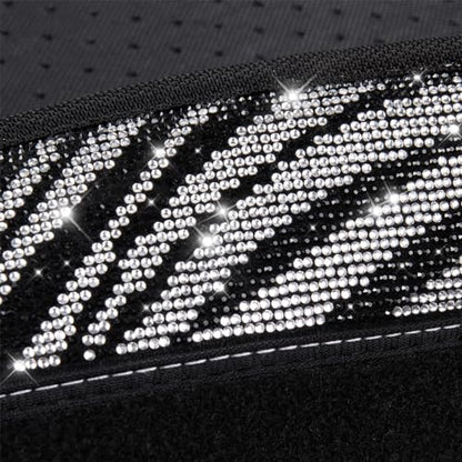CAR PASS Bling Zebra Car Mats Rhinestones Diamond Waterproof Floor Mat Crystal Sparkly Shining Glitter Carpet Anti-Slip PVC Heel Pad, Universal Fit Automotive SUV,Sedan,4pcs Girly Women, Zebra Diamond - color: Zebra