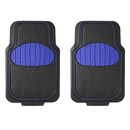 FH Group Heavy-Duty Rubber Car Floor Mats - Universal Fit, Trimmable, Climaproof - For Sedans, SUVs, Trucks - Blue - color: Blue