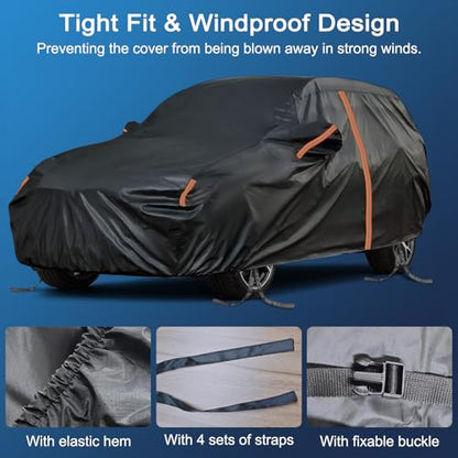 Car Cover for Honda Prologue 2023-2026 and for Lincoln Nautilus 2018-2026 and for Lincoln Aviator 2003-2026, Sun Rain UV Snow Dust Protection, Custom Fit with Driver Door Zipper & Reflective Strips