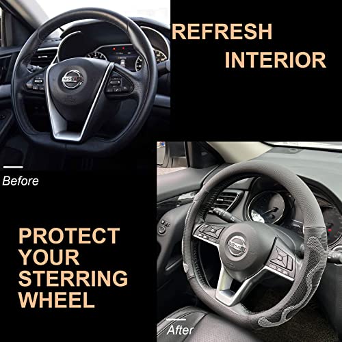 PINCTROT D Shaped Comfy Grip Steering Wheel Cover, Anti-Slip Design, Flat Bottom 14.5-15 Inch(Silicone Gray) - color: 4.Gray, size: D Shaped/Flat Bottom[14 1/2''-15'']