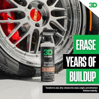 3D Wheel Kleen - High-Foaming Wheel & Tire Cleaner, Removes Brake Dust, Road Grime & Grease, Safe for All Factory Wheels & Calipers, Professional-Grade - 1 Gallon - size: 128 Fl Oz (Pack of 1)