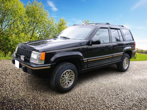 Window Visor Compatible with 1993-1998 Jeep Grand Cherokee, Slim Style Acrylic Smoke Tinted & Semi-Transparent Sun Rain Shade Guard Wind Vent Air Deflector by IKON MOTORSPORTS, 1994 1995 1996 1997
