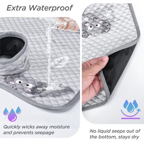 Potty Training Car Seat Protector, Waterproof Car Seat Cover for Toddlers, Piddle Pads for Baby Carseat, Stroller, Non-Slip & Machine Washable (Gray, 2PC) - color: Gray
