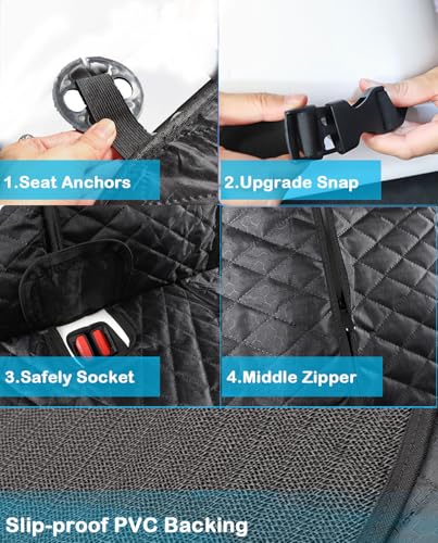 2024 Upgraded for Tesla Dog Car Seat Cover Protector Rear Seat Covers for Back Seat Wear-Resistant Kick Seatback Mats for Tesla Model Y/3 Accessories