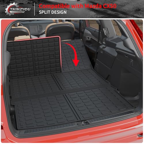 Cargo Mat Compatible with 2023 2024 2025 2026 Mazda CX50 Trunk Mat Trunk Liner Cargo Liner TPE All Weather Back Seat Cover Protector 2024 CX-50 Accessories (Trunk Mat+Backrest Mats) - style: For Mazda CX-50 | 2023-2026