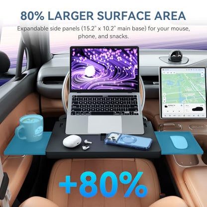 Extendable Steering Wheel Tray Desk for Laptop & Tablet, Adjustable Car Dining Table with Locking Clip Support, Portable Wheel Desk for Eating, Working, Travel - size: Extendable Steering Wheel Tray