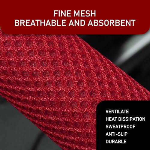 2 PCS/Set Car Gear Shift Knob Cover & Car Handbrake Cover, Anti-Slip Car Gear Shift Handle, Handbrake Cover Gear Cover Set, Universal for Most Cars (Red) - color: Red