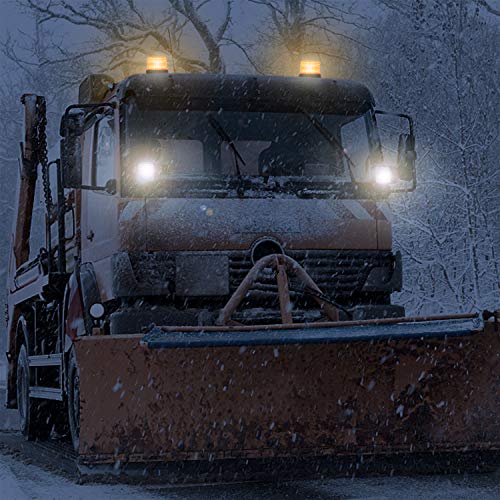 LED Strobe Light, 12V-24V Amber 40 LED Warning Safety Flashing Beacon Lights with Magnetic and 16 ft Straight Cord for Vehicle Forklift Truck Tractor Golf Carts UTV Car Bus