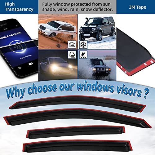 4pcs Front+Rear Smoke Tint Sun/Rain Guard Outside Mount Tape-On Vent Window Visors Compatible with 06-11 BMW E90 3-Series 08-12 M3 4-Door Sedan 323 325 328 330 335 i xdrive xi d - size: Compatible with 2006-2012 BMW 3-Series E90 M3