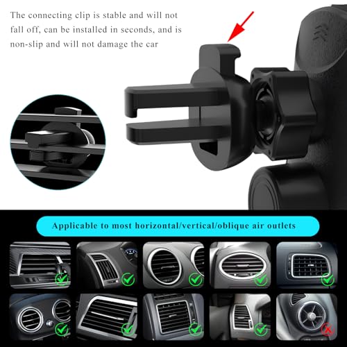 Sun Walker Wireless Car Charger Mount, Electric Induction 15W Fast Charging Bracket Air Vent Phone Holder, Auto-Clamping Wireless Charger Vent Mount Compatible with Most Smartphones (Black) - color: Black