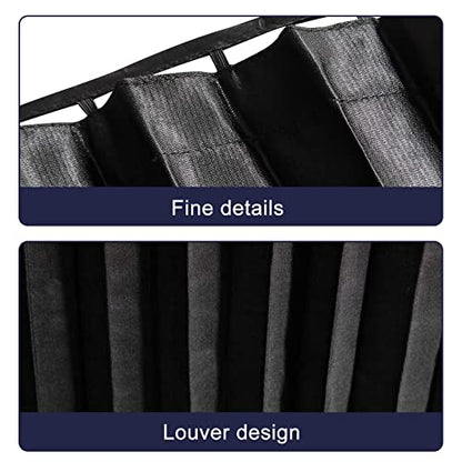 ZATOOTO Car Side Window Sun Shades - Privacy Magnetic Black 2 Pcs Covers Blinds Curtains - Auto Accessories Sunshades Keeps Cooler Screen for Baby Sleeping - color: Black Faux Silk Louvered–Rear 2PCS