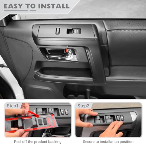 JeCar 8pcs Matte Black Interior Door Handle Covers Trim Kit for Toyota 4Runner 2010-2023 - color: Matte Black
