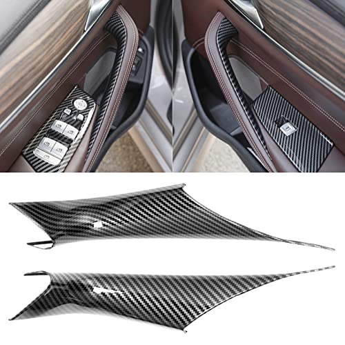 Jaronx Compatible with BMW 5 Series G30 G31 Door Handle Covers 2017-2022, Carbon Fiber Pattern Interior Door Pull Handle Covers Compatible with BMW 5 G30/G31 518d,520d,520i,525d,530d,530e,530i,540i - color: Carbon Fiber, size: 2 Pieces