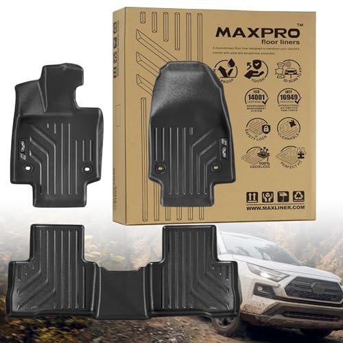 Premium MAXPRO Floor Mats for Toyota RAV4 2019-2025 RAV4 Hybrid 2019-2025 RAV4 Prime 2021-2025 1st&2nd Row All Weather Waterproof TPE Floor Liners Car Floor Mats Automotive Floor Mats RAV4 Accessories - size: 2019-2025 Toyota RAV4 Hybrid 1st & 2nd Row