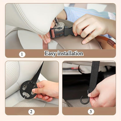 Car Organizer for Back Seat - Bear Design Storage Bag with Multi-Pockets, Kick Mat, Cup Holder, Trash Can, Table & Phone Holder | PU Leather, Waterproof, Easy Clean Car Accessories