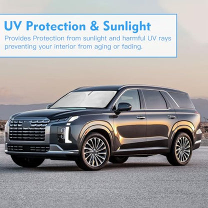 Windshield Sun Shade for Hyun-dai Palisade 2026 2025 2024 2023 2022 2021 2020 Accessories Window Sunshade Fit Hyun-dai Palisade Front Window Shade Sun Visor Blocks UV Keep Car Cooler - size: Ab2. for Hyundai Palisade 2020-2025