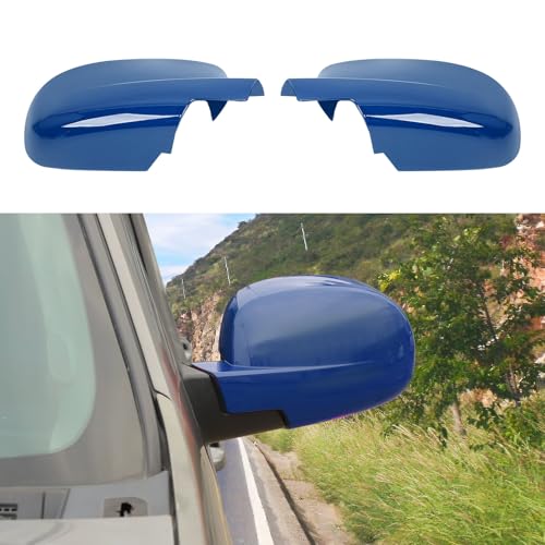 Blue Rearview Mirror Full Caps Cover,Left & Right Side Mirror Cover Caps for 2007-2014 Chevy Silverado GMC Sierra Avalanche Tahoe Suburban Yukon Escalade ESV Side View Door Mirror Cover - color: Full Caps Blue, size: 2007--2014