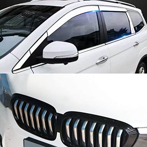 16Ft Chrome Silver Extra Thick Auto Molding Trim Universal Bumper Window Door Body Side Decorative Strip Scratch-Proof (Width: 1inch [25mm]) - size: Width: 1inch [25mm]