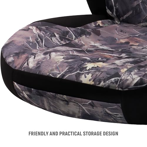 CAROMOP Premium Camo Front Seat Covers – Waterproof Wear Resistant Neoprene & Oxford Fabric, Airbag Compatible, Universal Fit for Cars, Vans, Trucks & SUV