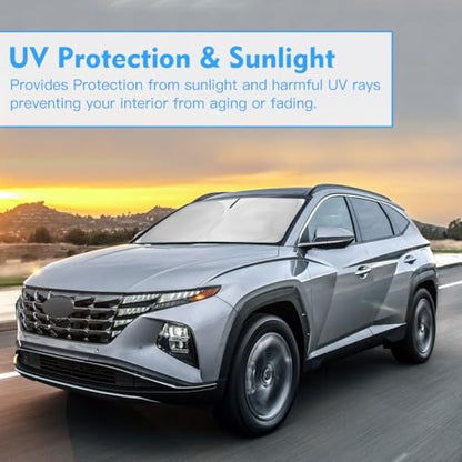 Windshield Sun Shade for Hyundai Tucson Accessories Foldable Window Sunshade Fit 2026 2025 2024 2023 2022 Hyundai Tucson Front Window Shade Sun Visor Blocks UV Keep Car Cooler - size: Ab1. for Hyundai Tucson 2022-2026