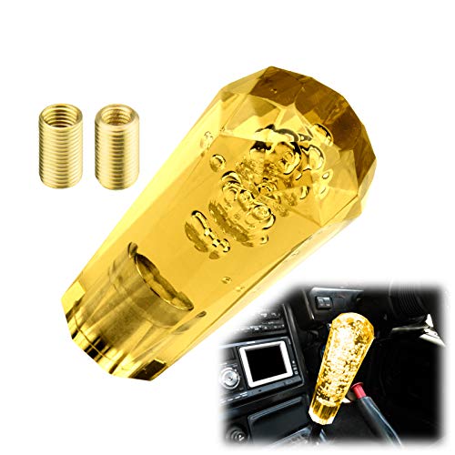EZAUTO WRAP Shift Knob Stick Crystal Transparent Bubble Yellow Throw Gear Shifter 10cm - color: Yellow, size: 10cm