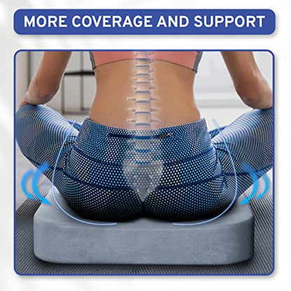 ComfySure Seat Cushion Extra Large - Firm Memory Foam Chair Pad for Recliner, Wheelchair, Office Chair, Stadium, Bleacher, Car, Floor, Patio Furniture, Bariatric Overweight Users 19”x17”x3” - color: Grey