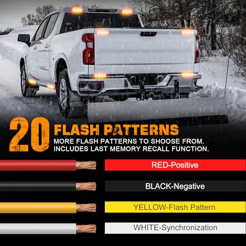 XRIDONSEN 8PCS Sync Grill Strobe Lights 32 LED Amber Strobe Lights Grille Surface Mount Emergency Flashing Warning Hazard Caution Safety Light for Tow Plow Trucks Construction Vehicles Car Wreckers - color: Amber