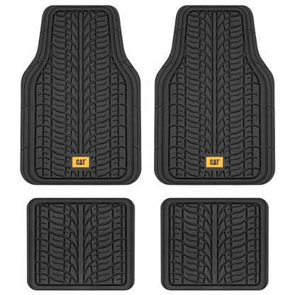 Cat® ToughTread™ Front & Rear Full Set of Floor Mats for Cars - All-Weather Heavy-Duty Trimmable Universal Fit Rubber Mat Truck & Car Accessories - Automotive Floor Mats for SUVs Car Interior - style: ToughTread Tire