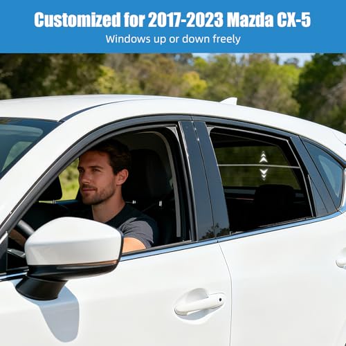 Car Window Shades for 2017-2023 Mazda CX-5 - Rear Side Window Sun Shade for Baby, Breathable Mesh Car Privacy Window Covers, UV Protection and Heat Insulation for Road Trips, Napping, Camping - size: Mazda CX-5(2017-2023)R-2PCS