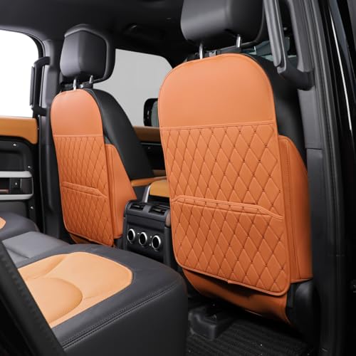 TAIKOO Seat Back Protector + Large Capacity Pocket Storage Organizer,Preventing The Impact of Children Stepping on The Seat Backrest (Style A-Brown) - color: Style A-Brown