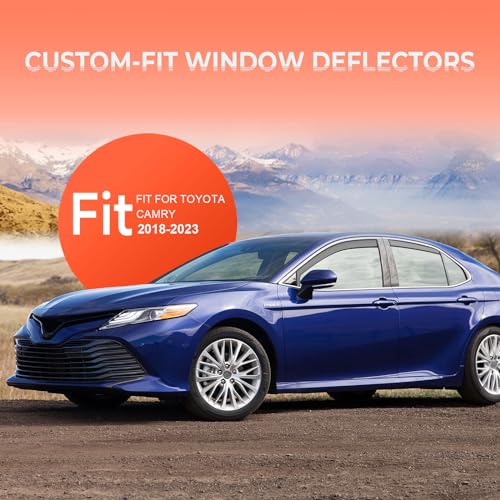 in-Channel Rain Guards Fit for Toyota Camry 2018 2019 2020 2021 2022 2023 2024, Durable Side Windows Rain Guard, 2018-2024 Camry Wind Deflectors Black 4Pcs - size: 2018-2024 Toyota Camry (In-Channel)