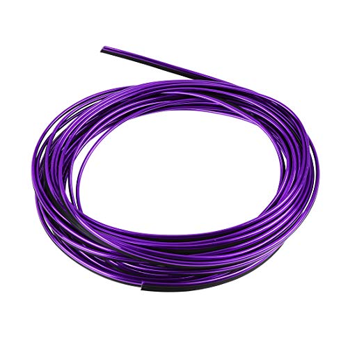 X AUTOHAUX Car Interior Gap Door Edge Trim Strip Line Chrome Purple 8m 26.25ft - color: Chrome Purple