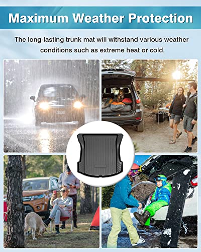 Mixsuper Custom Fit Cargo Liner for 2017-2023 Tesla Model 3, All Weather Trunk Mat Durable 3D Upgrade Anti-Slip Rear Trunk Liner Cargo Mat Black