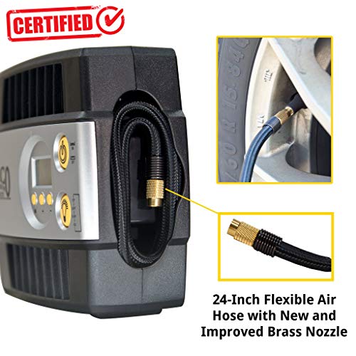 JACO SmartPro 12V Tire Inflator Air Compressor - Portable Automatic Digital Tire Pump (12-volt DC)