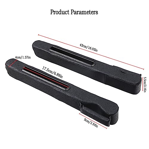 2 Pack Car Seat Gap Filler Organizer for Driver Side and Passenger Side Auto Center Console Side Filler Filler for Car Front Seat (Black 2 pcs) - color: Black- 2 pcs