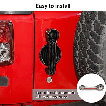 Exterior Door Handle Cover Tailgate Handle Cover Recess Guard Compatible with 2007-2017 Jeep Wrangler JK JKU Sports Sahara Freedom Rubicon Unlimited, Carbon Fiber, 15PCs - color: Carbon Fiber