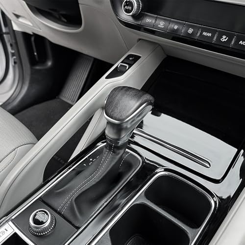 Car Knob Gear Protector, ABS Auto Shift Gear Cover, Gear Cover, Compatible with Kia Telluride 2020-2024 Accessories (Wood Grain) - color: Wood Grain