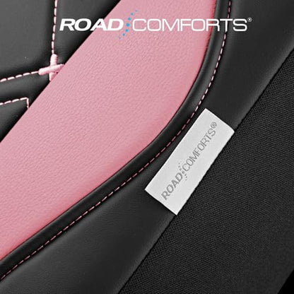 Road Comforts Seat Covers, Premium Leather Car Seat Covers Front Seat for Women Girls,Airbag Compatible, Automotive Seat Covers Universal Fit Most Cars,Vans,Truck,SUV - color: Pink Front
