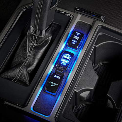 Nilight Dual USB 4.2A Rocker Switch Style 12V/24V Fast Socket Waterproof Quick for Cars Boats Trucks RVs, 2 Years Warranty, Blue - style: Dual USB