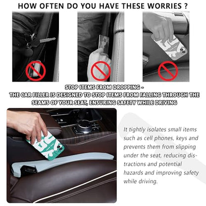 Junecarp Car Seat Gap Filler 2 Pack,Flexible Car Gap Filler Organizer to Impede Items from Dropping,Essential Interior Car Accessories Seat Gap Plug Perfectly Fits Car Gap (Gray) - color: Gray/2pcs