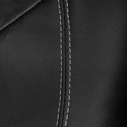 Motor Trend Black Stitched Faux Leather Car Seat Covers – Premium Automotive Bucket Front Seat Covers, Made for Vehicles with Removable Headrests, Fits Most Car Truck SUV - color: Black Stitched