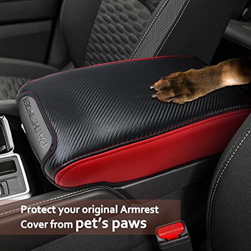 SKTU for 2024 2025 2026 Nissan Pathfinder Center Console Cover 2022-2026 Pathfinder Armrest Cover 2023 2024 2025 2026 Pathfinder Accessories Pathfinder R53 Automotive Center Console Soft Cushion (Red) - color: 2022-2026 Pathfinder Red
