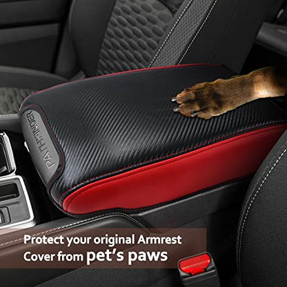 SKTU for 2024 2025 2026 Nissan Pathfinder Center Console Cover 2022-2026 Pathfinder Armrest Cover 2023 2024 2025 2026 Pathfinder Accessories Pathfinder R53 Automotive Center Console Soft Cushion (Red) - color: 2022-2026 Pathfinder Red