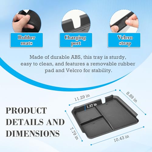 EDBETOS Front Center Console Organizer Tray for 2024 2025 2026 Chevy Silverado 2500HD/3500HD Console Compartment Cover Insert Hidden Organizer (Full Console w/Bucket Seats Only ! Not for Sierra!)