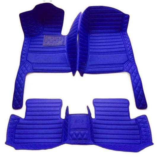 Custom Floor Mats for Cars，Luxury Full Coverage All Weather Car Floor Mats，Leather Car Mat Set ， Floor Mats for 99% of Cars, Trucks & SUVs (Blue Double Spelling) - color: Blue double spelling