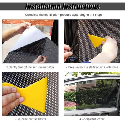 ZIMISI 4PCS Car Side Window Sunshade, Block UV Rays Car Window Shade for Baby, Reusable & Washable Static Cling Film Stickers, Windshield Sun Shade Privacy Protector Accessories