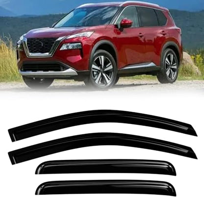 Window Rain Guards Compatible 2009-2013 Nissan Rogue 4PC Window Visors Vent Shade Deflector - size: 09-13 Nissan Rogue